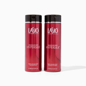Lasio front packaging of shampoo and conditioner showing complete nourishing set