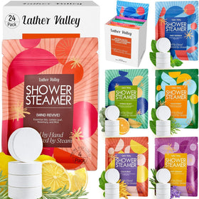 Lather Valley front packaging showing 24-count gift-ready box and scent labels