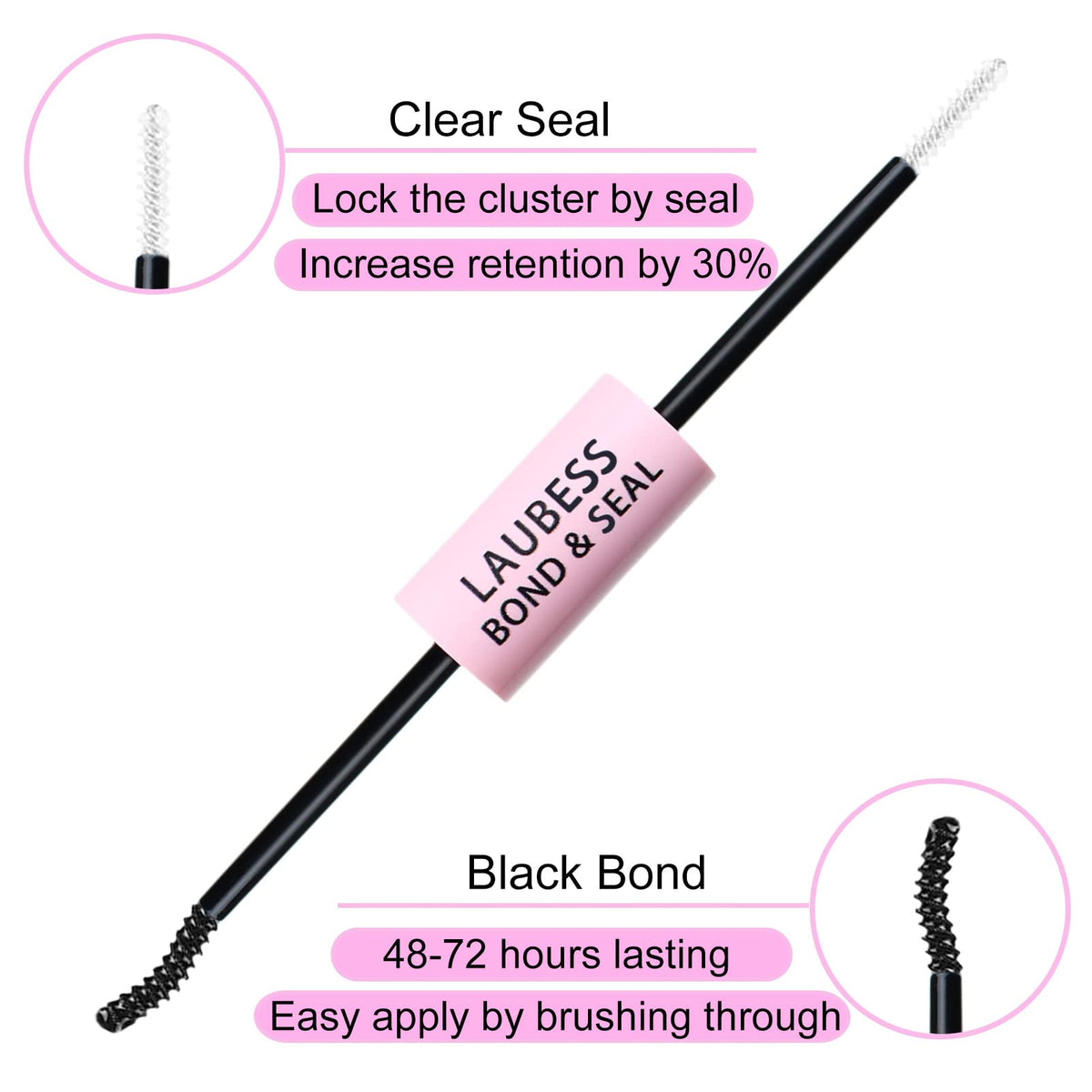 LAUBESS curved spiral mini brush detail delivering even glue for precise placement