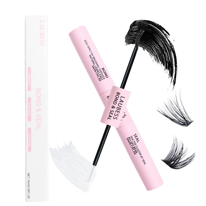 LAUBESS front packaging showing dual‑ended lash bond and seal for easy application