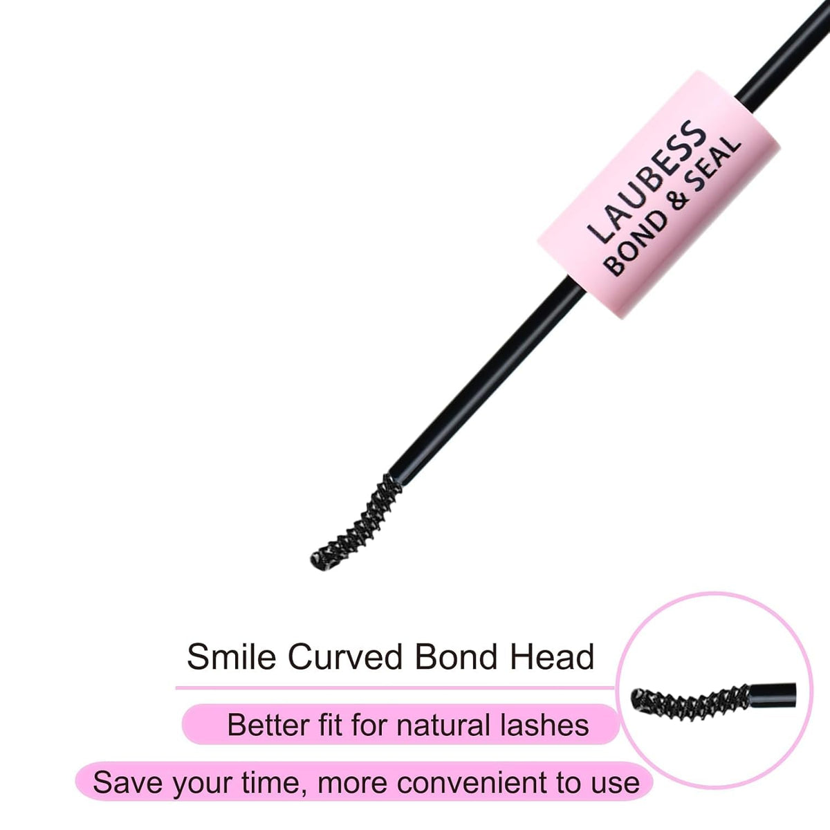 LAUBESS lash clusters with Bond line illustrating secure attachment and tidy base