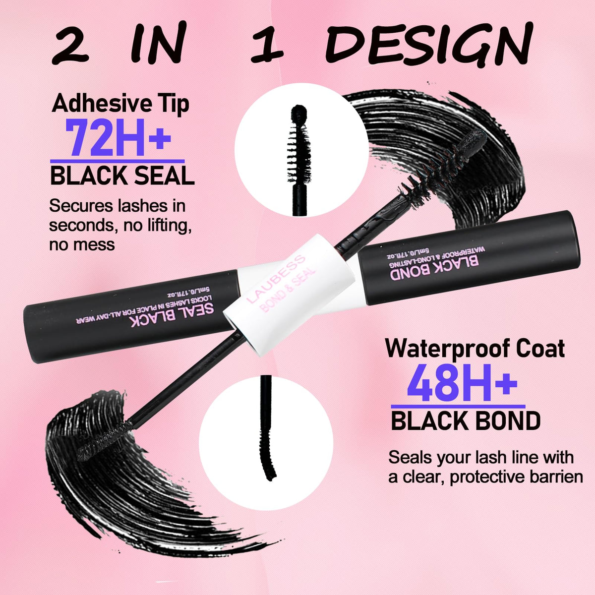 LAUBESS close-up mini brush bond applicator for precise lash placement