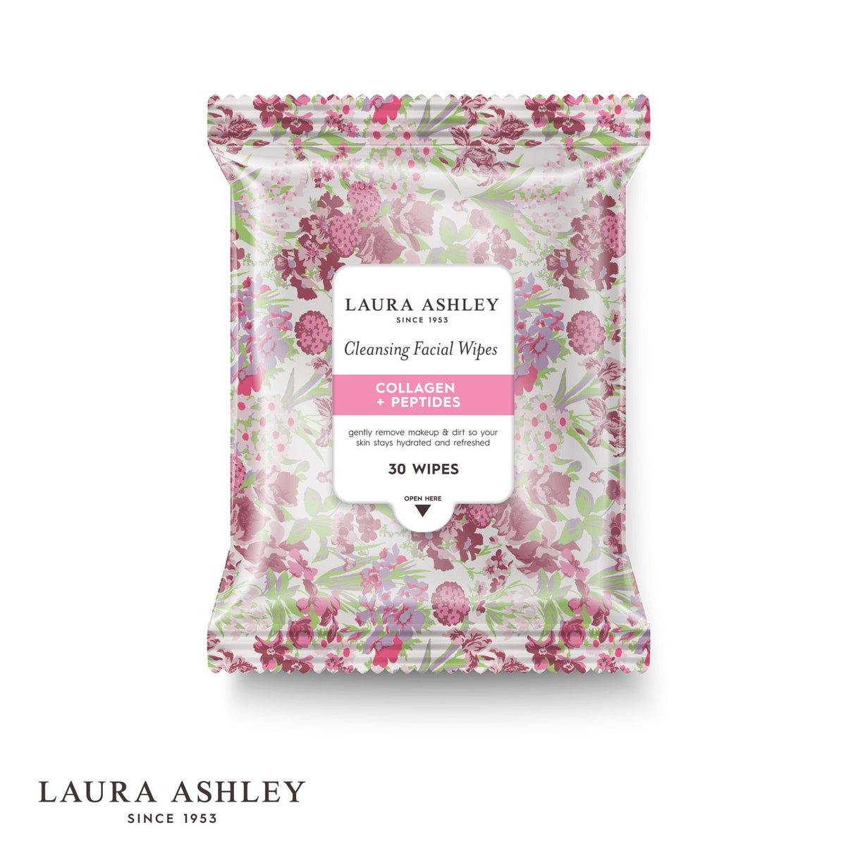 Laura Ashley Vitamin C wipe with citrus visual, brightening benefit highlighted