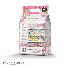 Laura Ashley close-up texture of wipe showing soft cloth and gentle cleanse benefit