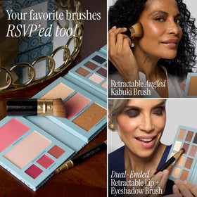 LAURA GELLER NEW YORK application tools next to finished look for quick touch-ups
