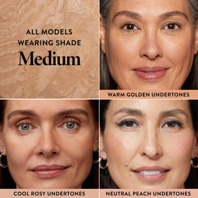 LAURA GELLER applying powder with kabuki brush for seamless coverage