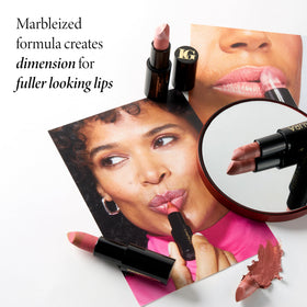 LAURA GELLER applying lipstick with brush for precise shape and smooth coverage