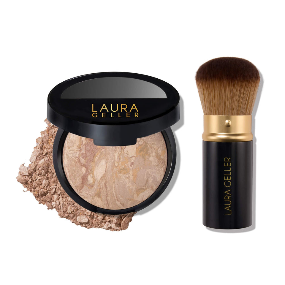 LAURA GELLER NEW YORK compact front showing sleek packaging and portability