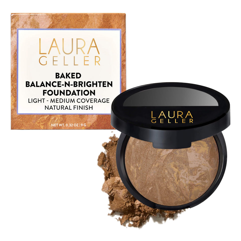 LAURA GELLER NEW YORK compact pan front view showing shade 06 Sand and smooth finish