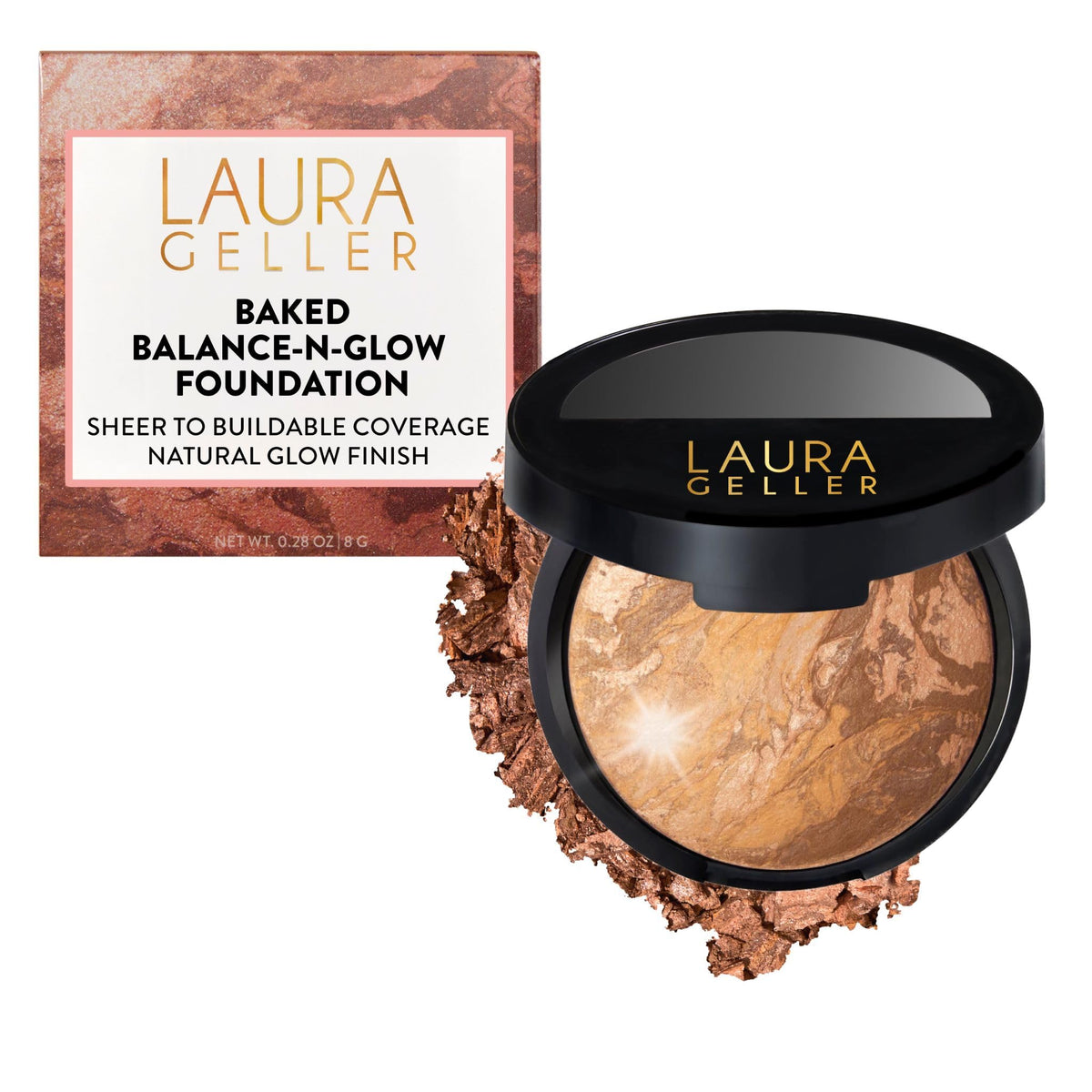 LAURA GELLER compact front view showing polished finish and portability