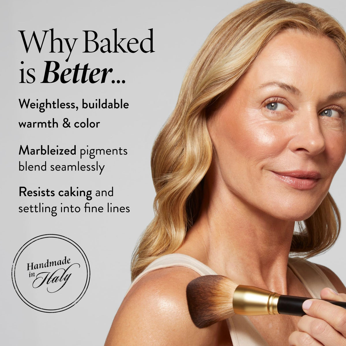 LAURA GELLER bronzer applied to cheek for sun-kissed dimension
