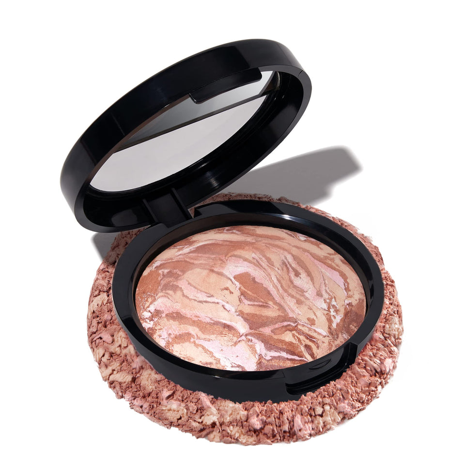 LAURA GELLER front compact showing baked bronzer for natural glow