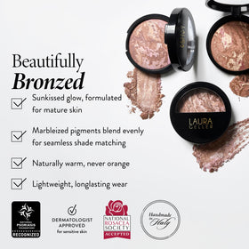 LAURA GELLER swatch on arm showing fair bronze tone without orange