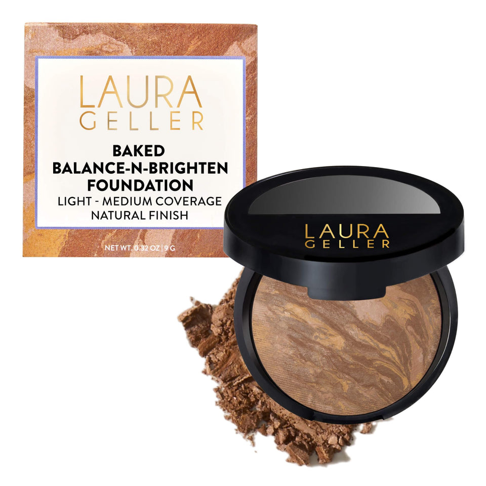 LAURA GELLER front pan view showing marbled pigments and easy coverage