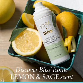 LAURA GELLER lemon and sage ingredient close-up highlighting spa-inspired fragrance