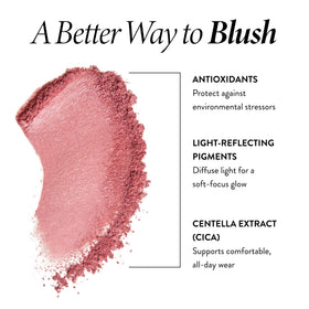LAURA GELLER NEW YORK model applying blush for natural lift and radiant finish