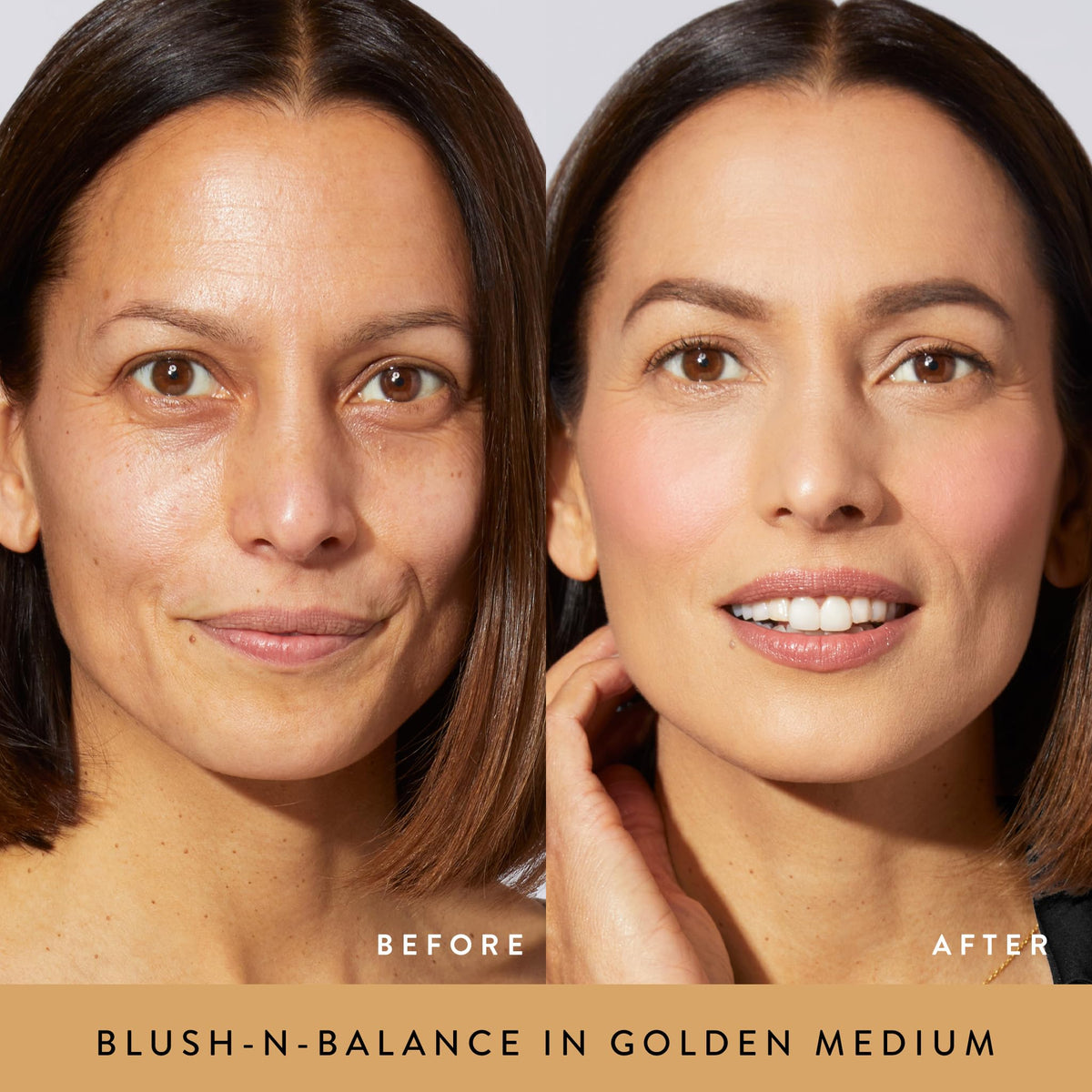 LAURA GELLER NEW YORK Baked Blush-N-Brighten open, marbleized coral-gold-pink for natural radiance