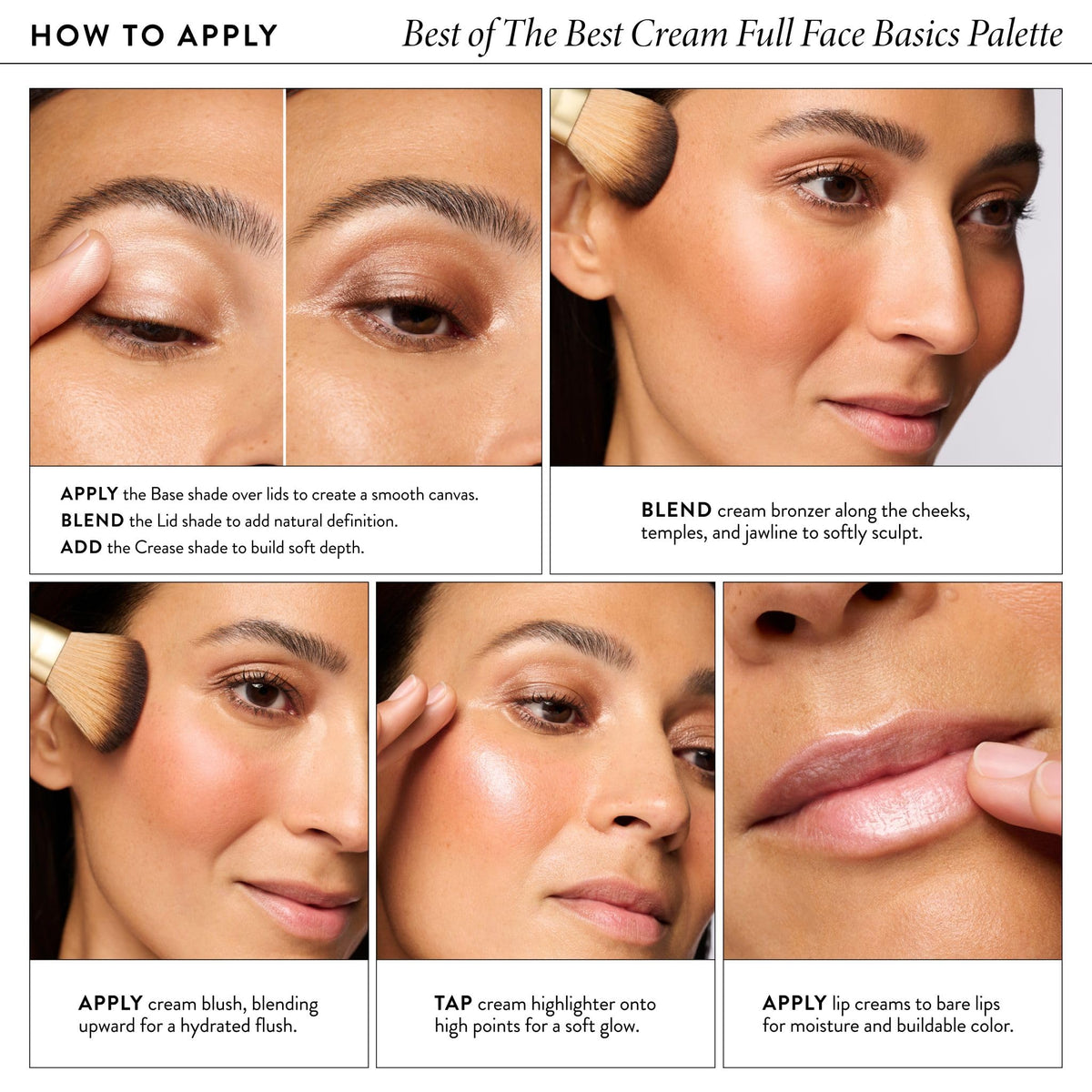LAURA GELLER NEW YORK bronzer and blush usage showing placement on cheeks for natural contour