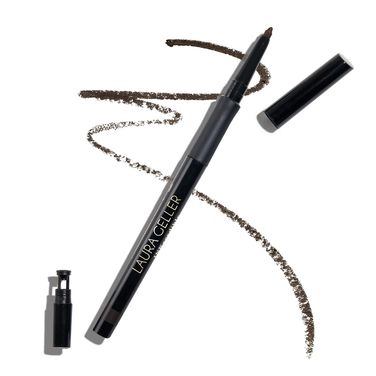 LAURA GELLER close-up of pencil tip showing creamy texture and precise line
