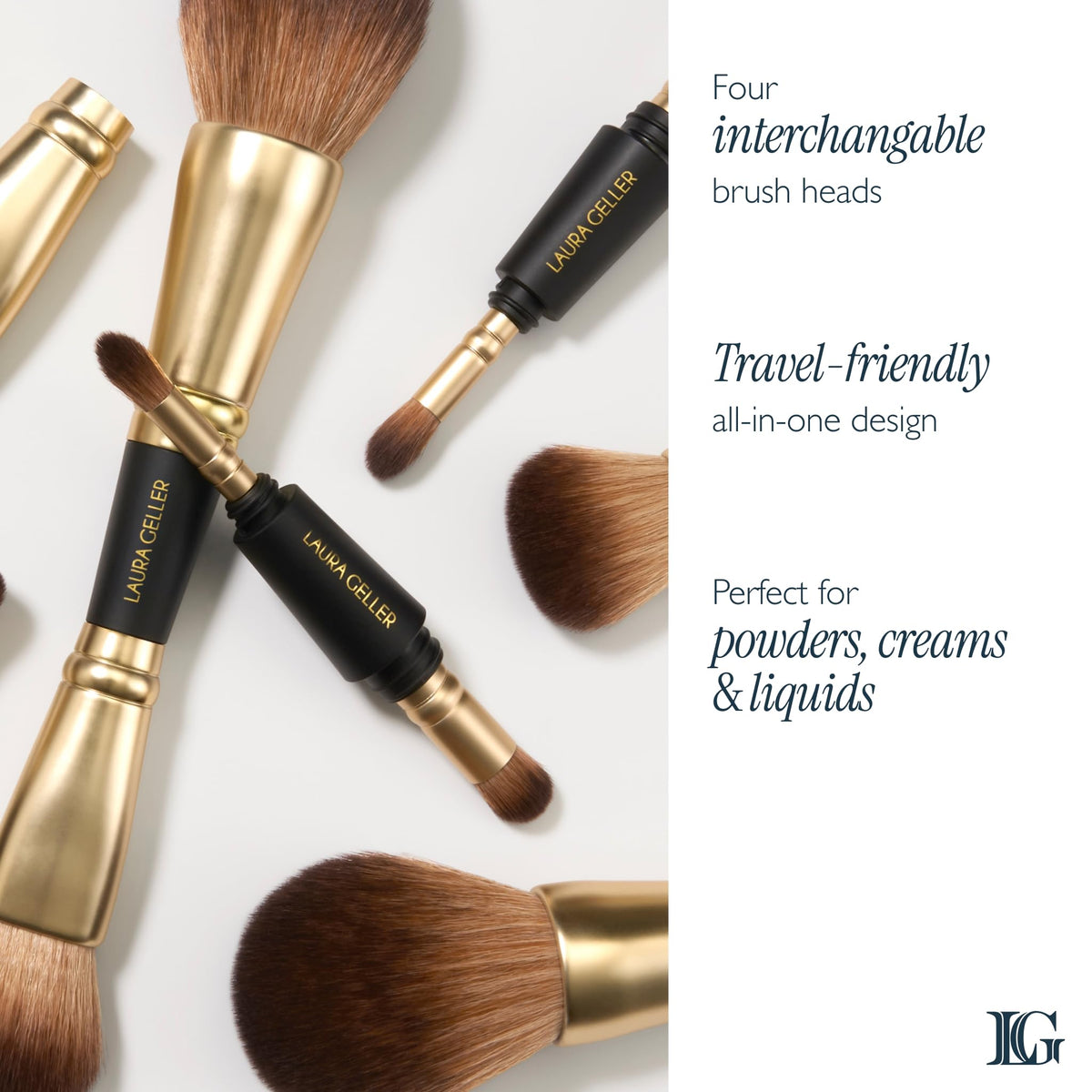 LAURA GELLER NEW YORK brush applying eyeshadow demonstrating easy blending on lid