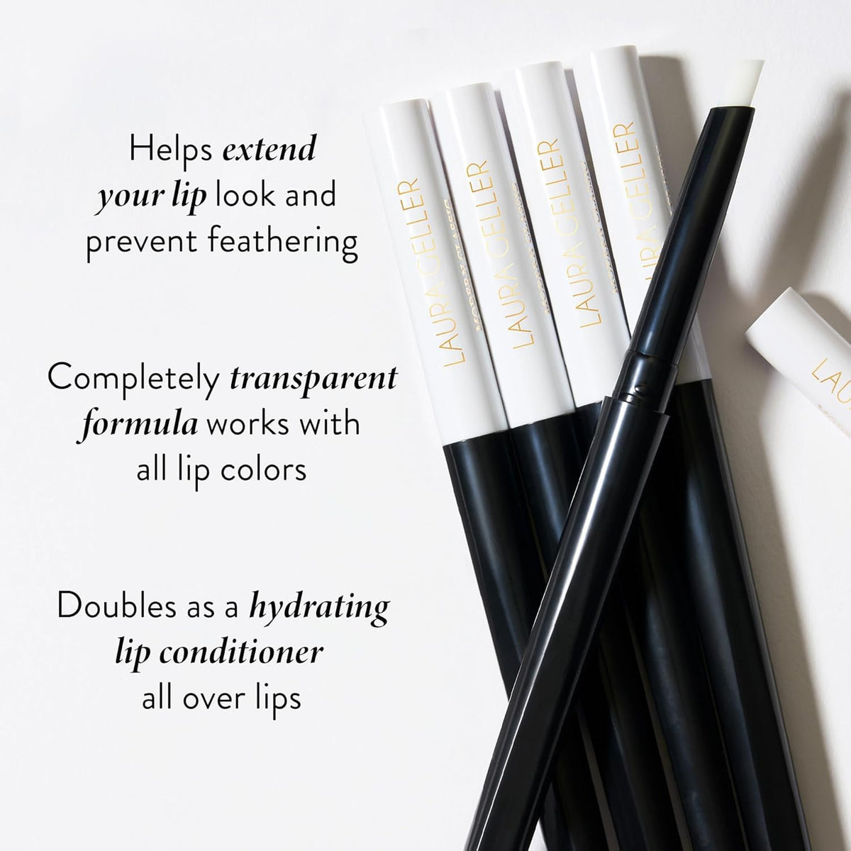 LAURA GELLER New York lip liner tip detail showing smooth texture and precise application