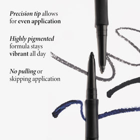 LAURA GELLER lifestyle evening look with deep purple liner enhancing eyes
