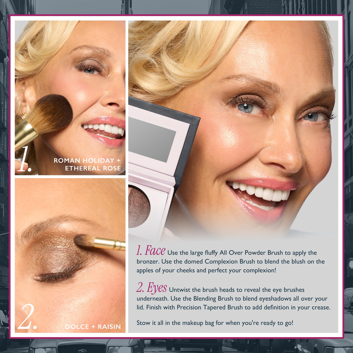 LAURA GELLER NEW YORK Dolce and Bewitching Raisin duo close-up for layered eye color