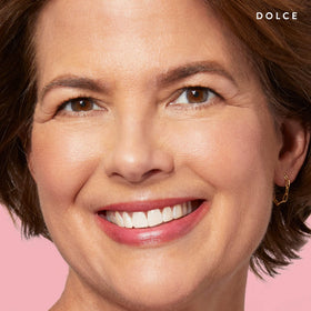 LAURA GELLER side angle of bullet showing Dolce cream finish and smooth glide