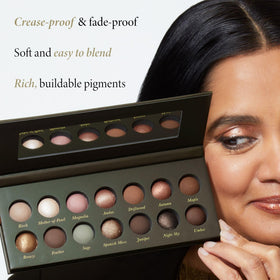LAURA GELLER NEW YORK close-up of baked eyeshadow texture for smooth blending