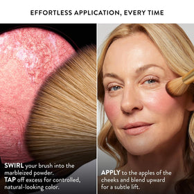 LAURA GELLER New York on model cheeks showing luminous finish and flattering tone