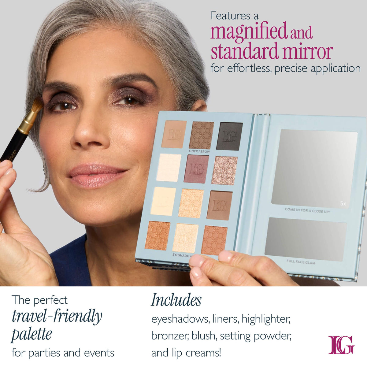 LAURA GELLER NEW YORK eyeshadow pan close-up showing blendable silky texture