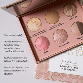 LAURA GELLER eyeshadow pan arrangement illustrating neutral shades for versatile looks
