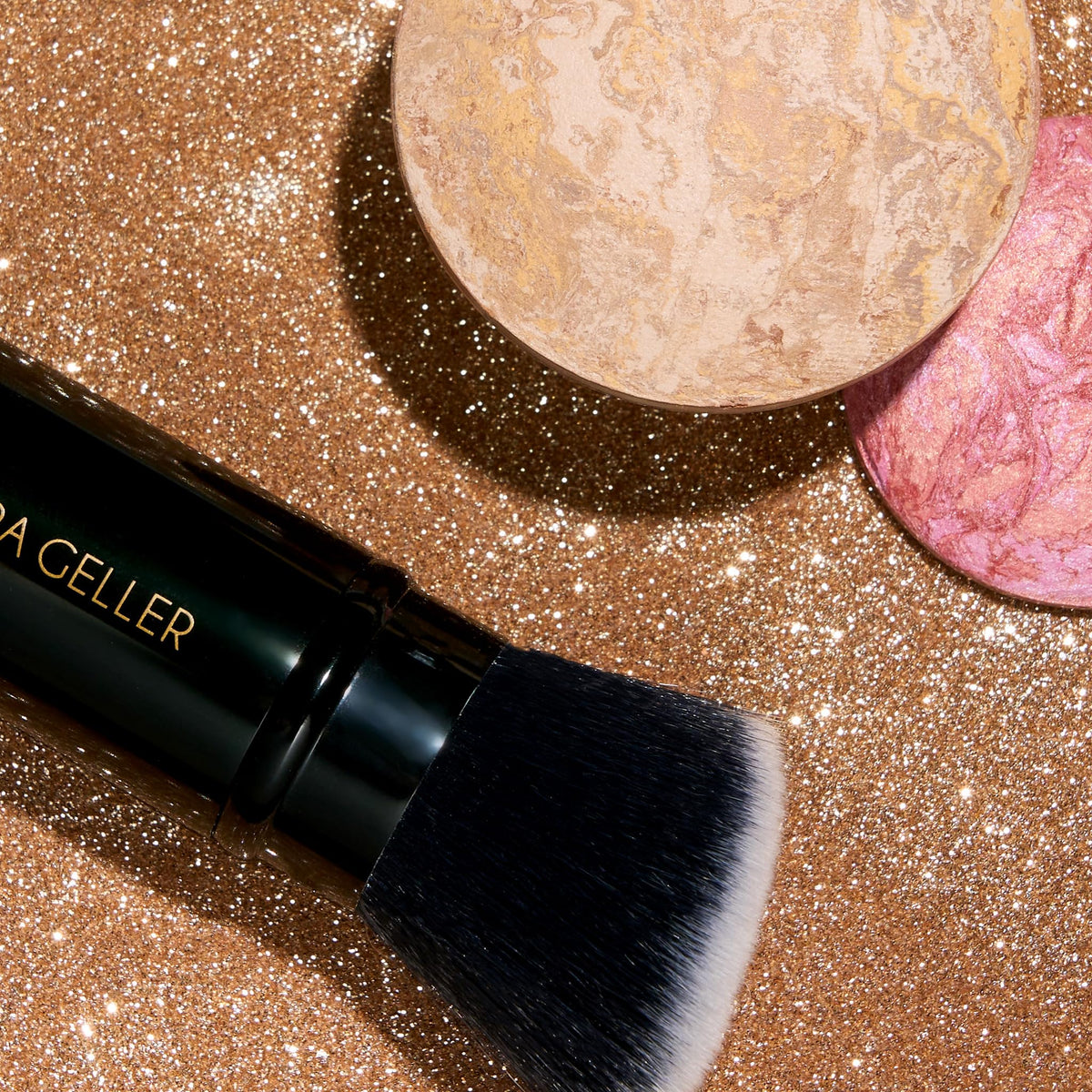 LAURA GELLER NEW YORK foundation swatch on medium skin, demonstrates color-correcting blendability