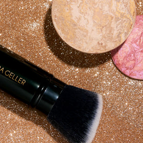 LAURA GELLER NEW YORK foundation swatch on medium skin, demonstrates color-correcting blendability