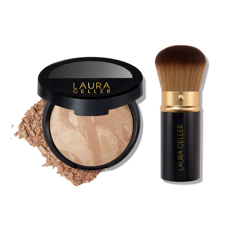 LAURA GELLER NEW YORK compact front view showing sleek packaging and convenience