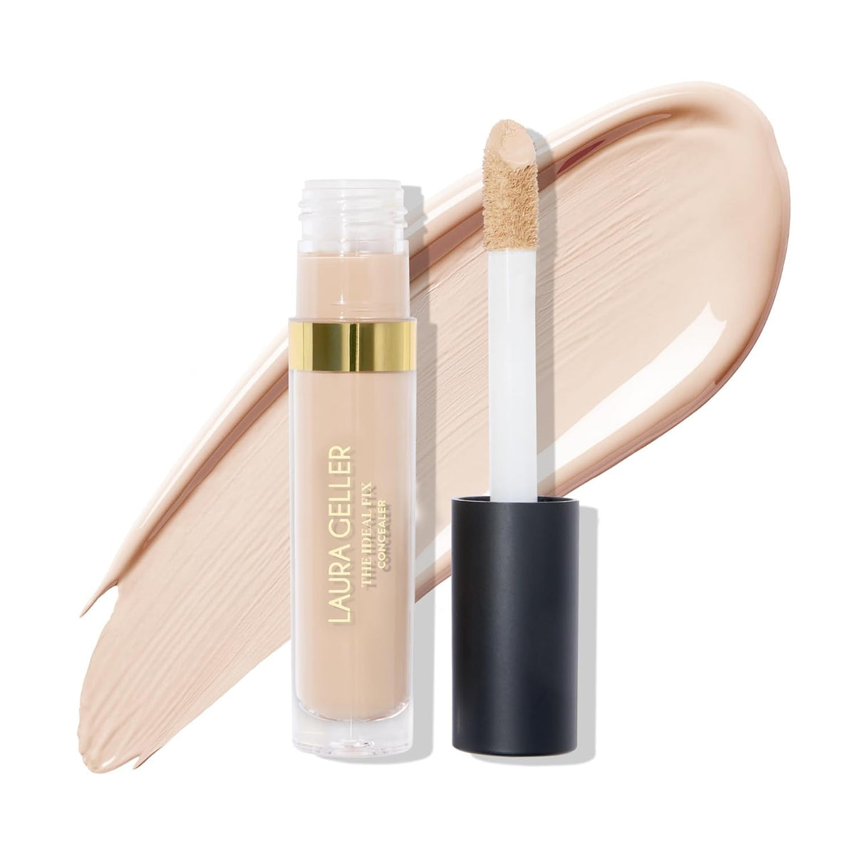LAURA GELLER NEW YORK concealer tube front view shows Porcelain shade and compact design