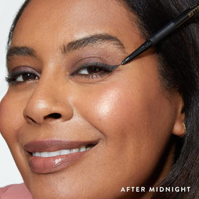 LAURA GELLER NEW YORK close-up of sharpened eyeliner tip for precise strokes