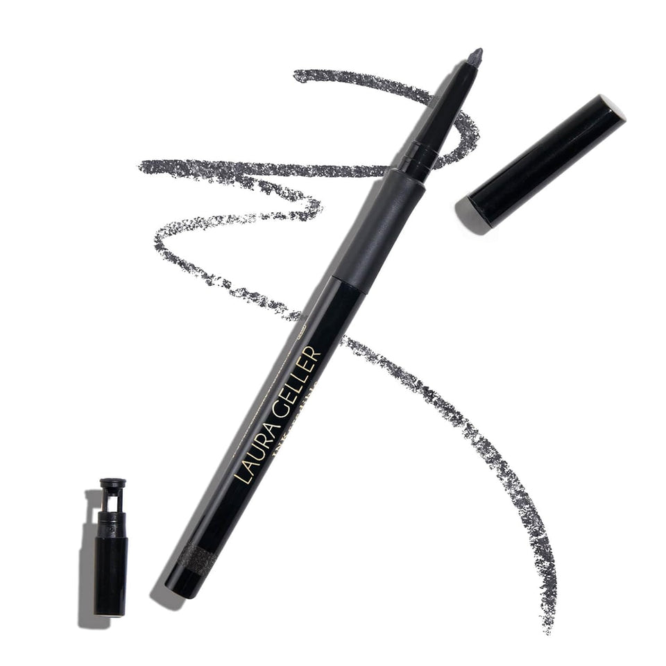 LAURA GELLER NEW YORK eyeliner front view showing sleek pencil and shade