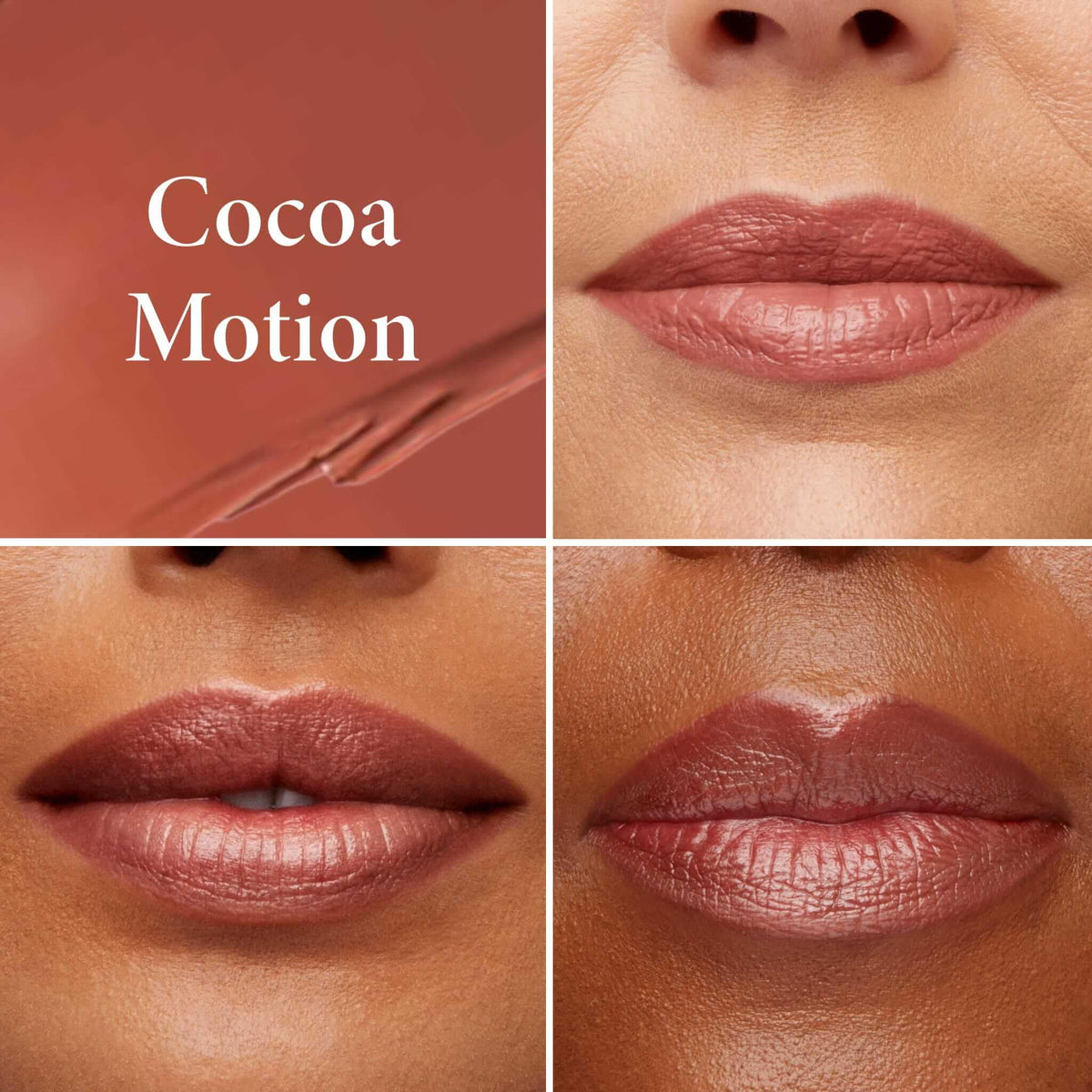 LAURA GELLER NEW YORK swatch on skin illustrating buildable cocoa tint benefit