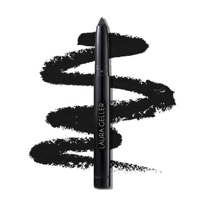 LAURA GELLER kajal front view showing deep black color and sleek pencil design for intense definition