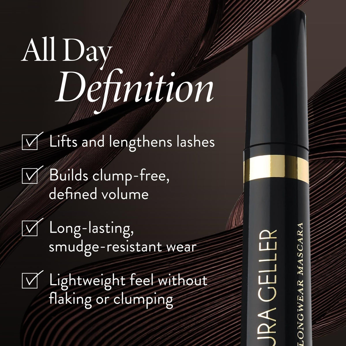 LAURA GELLER NEW YORK close-up bristles separating lashes for precise definition