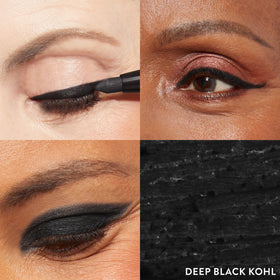 LAURA GELLER kajal side label detail showing shade name and benefits for easy identification