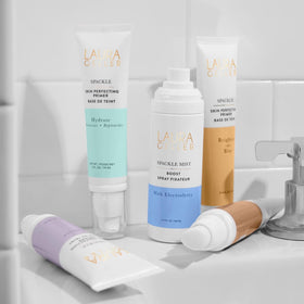 LAURA GELLER label close-up highlighting botanical ingredients and clarity benefit