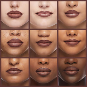 LAURA GELLER full lips wearing Sassy Spice for natural neutral enhancement
