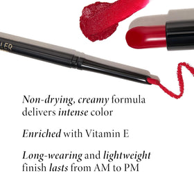 LAURA GELLER lipstick applied on lips close-up demonstrating even, flattering color