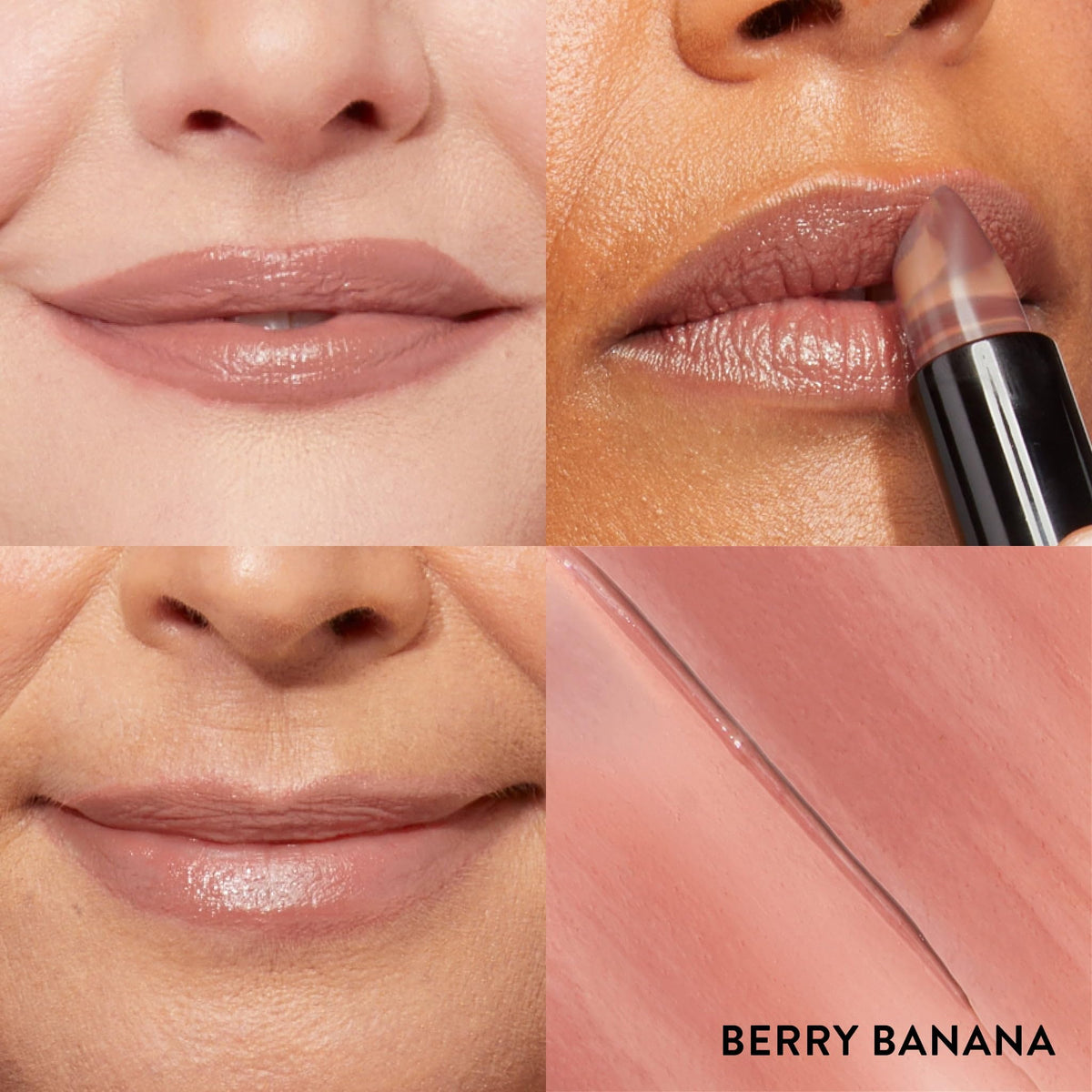 LAURA GELLER lipstick bullet angled to show marble swirls and creamy application