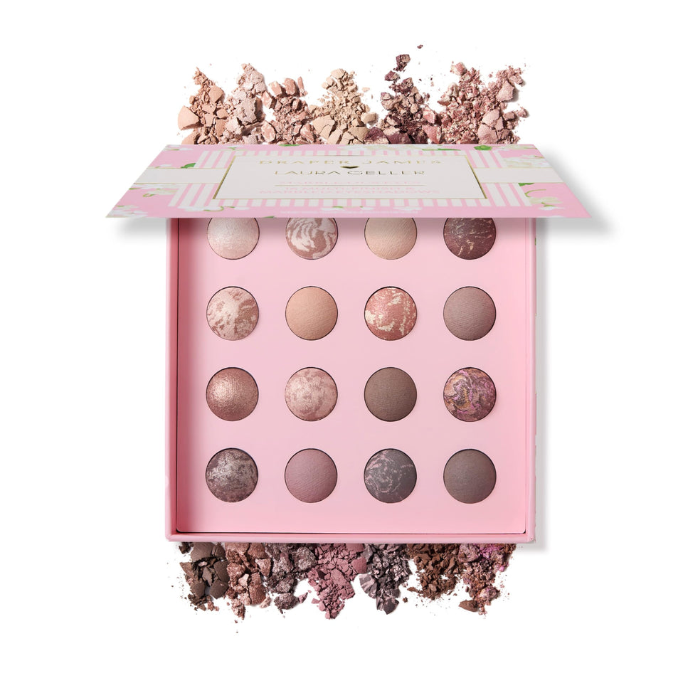 LAURA GELLER NEW YORK front packaging showing palette compact and Draper James collaboration benefit