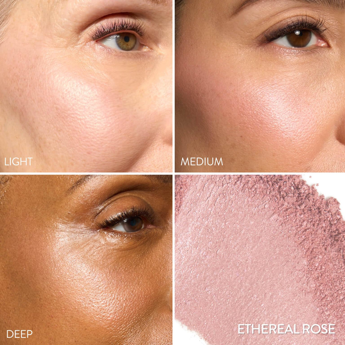 LAURA GELLER NEW YORK close-up of marbleized blush pan highlighting blended pigments