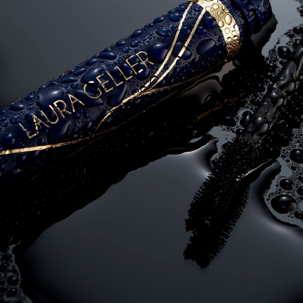 LAURA GELLER NEW YORK open tube and cap revealing brush and ample formula for multiple coats
