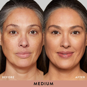 LAURA GELLER NEW YORK close-up of swirled baked bronzer texture highlighting blendable pigments